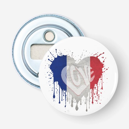 Liebe Frankreich Flagge Flaschenöffner (Vorderseite)