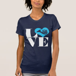 Liebe-französisches Horn-T - Shirt