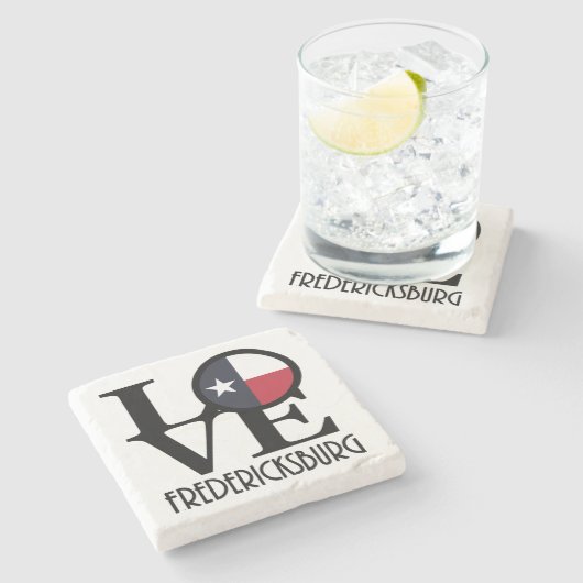 LIEBE Fredericksburg TX Steinuntersetzer (Seitenansicht)