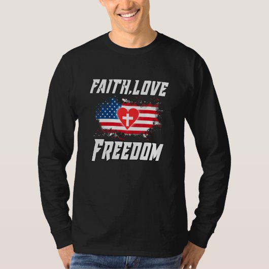 Liebe Freiheit Amerikanische Fahne Blume für Chris T-Shirt (Vorderseite)