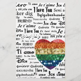 Liebe Fremdsprachen Briefpapier