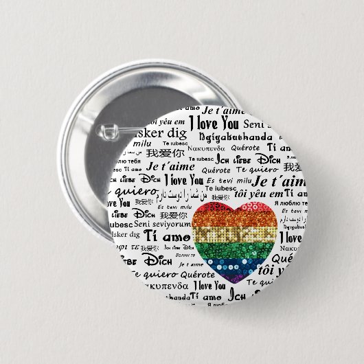 Liebe Fremdsprachen Button (Vorne & Hinten)