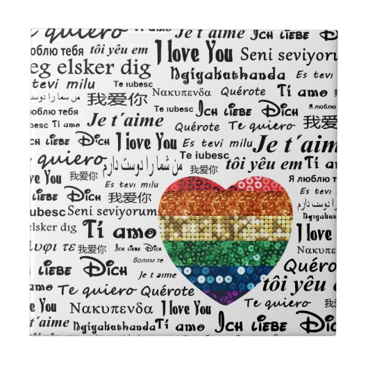Liebe Fremdsprachen Fliese (Vorderseite)