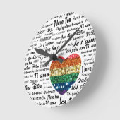 Liebe Fremdsprachen Runde Wanduhr (Winkel)