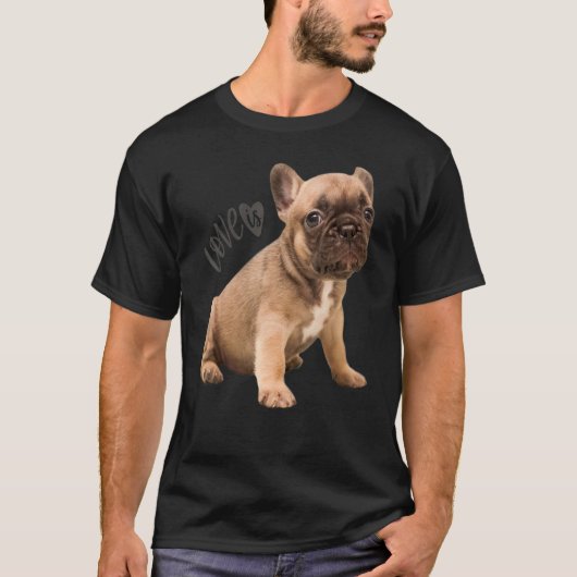 Liebe French Bulldog Frenchie Mama Vater Dog Puppy T-Shirt (Vorderseite)