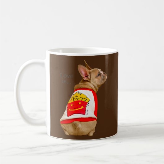 Liebe French Bulldog Frenchie Mama Vater Doppy Pup Kaffeetasse (Links)