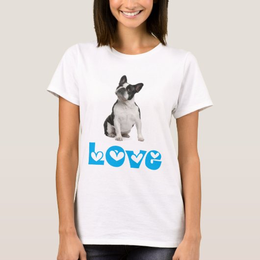 Liebe French Bulldog Welpe Dog T - Shirt (Vorderseite)