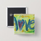 Liebe Fresh Spring Art Button oder Buttone (Vorne & Hinten)