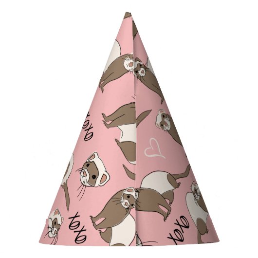 Liebe Frettchen - Rosa Partyhütchen (Rückseite)