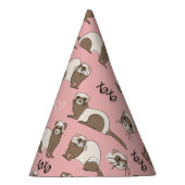 Liebe Frettchen - Rosa Partyhütchen (Rechts)