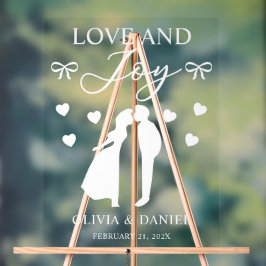 Liebe & Freude Benutzerdefinierte Hochzeit Acrylschild