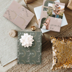 Liebe Freude dankbar für Sie Moderne Fotogalerie Geschenkpapier Set