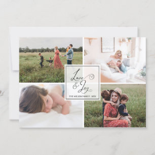 Liebe & Freude   Einfache Foto-Collage Weihnachtsk Karte