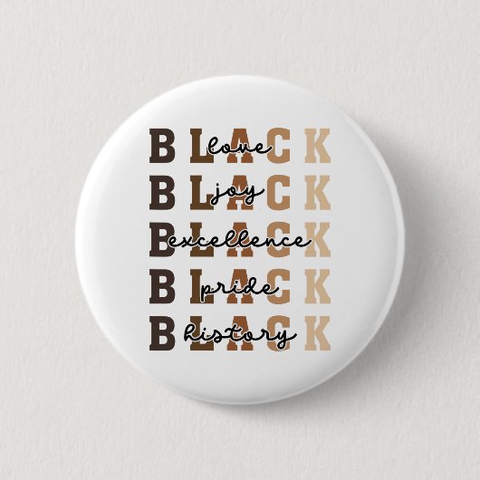 Liebe Freude Exzellenz Stolz Schwarze Geschichte A Button (Vorderseite)