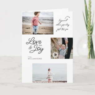 Liebe & Freude Familienfotos QR-Code-Video-Nachric Feiertagskarte