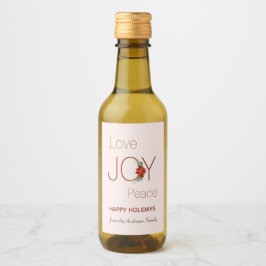 Liebe Freude Friede Weihnachten Poinsettia Weinetikett