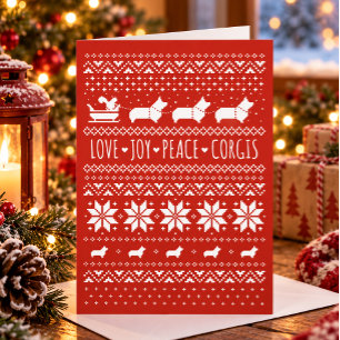 Liebe Freude Frieden Corgis Festliches Weihnachten