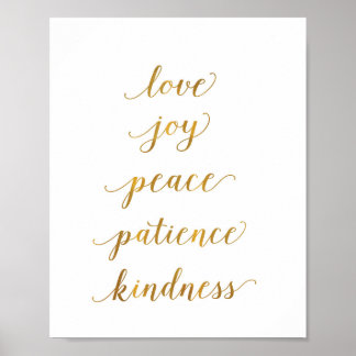 Liebe, Freude, Frieden, Geduld, Freundlichkeit - K Poster