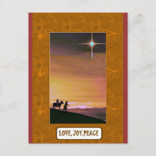 Liebe, Freude, Frieden, unterwegs Feiertagspostkarte