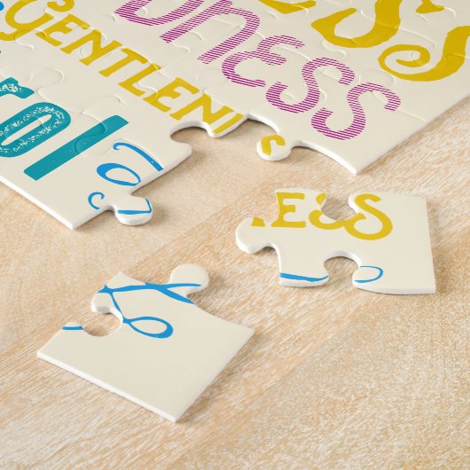 Liebe-Freude-Friedensgüte-Güte-Typografie-Kunst Puzzle (Seite)