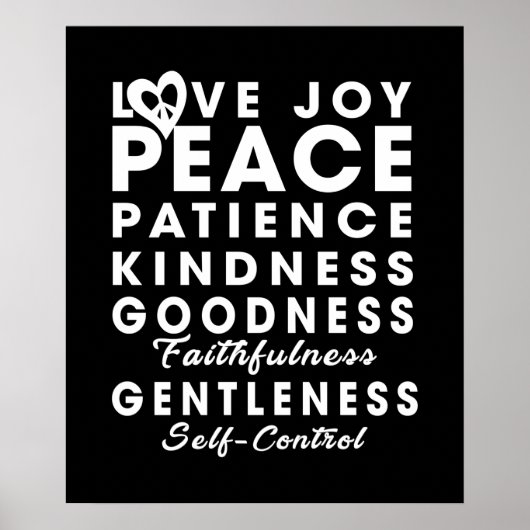 Liebe Freude Geduld Freundlichkeit Güte Treue Treu Poster (Vorne)