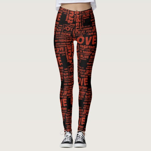 Liebe Freude Inspiration Worte Valentinstag Leggings (Vorderseite)