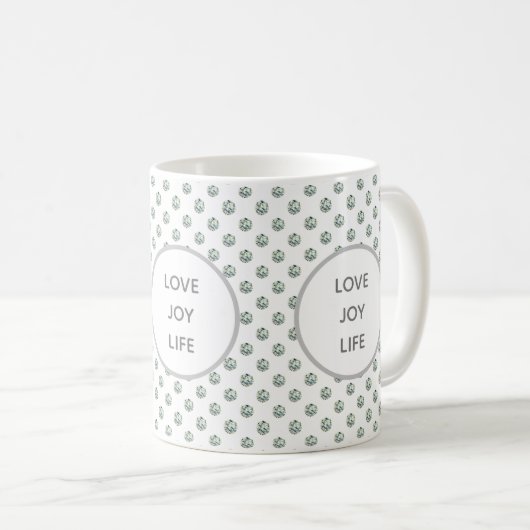 Liebe, Freude, Life Diamonds Kaffeetasse (VorderseiteRechts)
