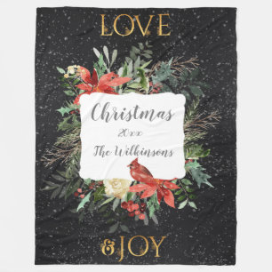 Liebe & Freude Personalisierter Weihnachtsfeiertag Fleecedecke