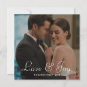 Liebe & Freude Romantische Weihnachtskarte Feiertagskarte (Vorderseite)