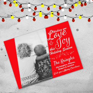 Liebe & Freude Roter Weihnachtsfeiertag Postkarte