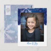 Liebe & Freude Snowflakes Custom Foto Postkarte (Vorne/Hinten)