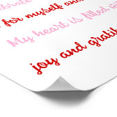 Liebe Freude und Dankbarkeit Poster (Ecke)