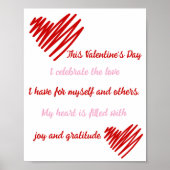 Liebe Freude und Dankbarkeit Poster (Vorne)