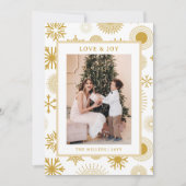 Liebe & Freude Weihnachten Foto Moderne Goldene Sc (Vorderseite)