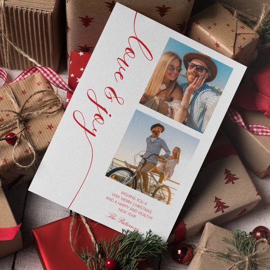 Liebe & Freude Weihnachts-Foto-Bild Feiertagskarte