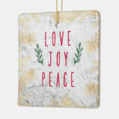 Liebe Freuen Sie sich auf friedliche Weihnachtsfei Keramikornament (Links)