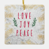 Liebe Freuen Sie sich auf friedliche Weihnachtsfei Keramikornament (Vorderseite)