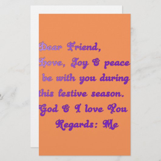 "Liebe Freunde" Feierliche Hochzeit Gruß Briefpapier (Vorne/Hinten)