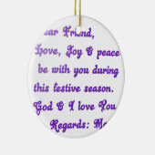 "Liebe Freunde" Feierliche Hochzeit Gruß Keramikornament (Rechts)