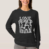 Liebe Friede Vegan Slogan Vegetarian Funny T-Shirt (Vorderseite)