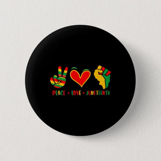 Liebe Frieden 1865 Unabhängigkeitstag Schwarz Button (Vorderseite)