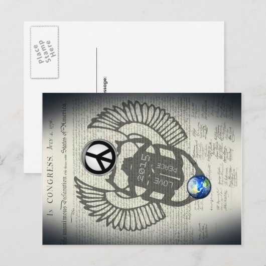 Liebe-Frieden 2015 Postkarte (Vorne/Hinten)