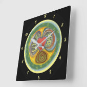 Liebe Frieden, Atempause Zeit ist jetzt Platz Maue Quadratische Wanduhr (Winkel)