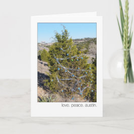 Liebe. Frieden. Austin. 360 Loop Christmas Trees Feiertagskarte