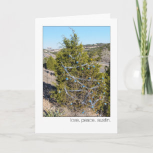 Liebe. Frieden. Austin. 360 Loop Christmas Trees Feiertagskarte
