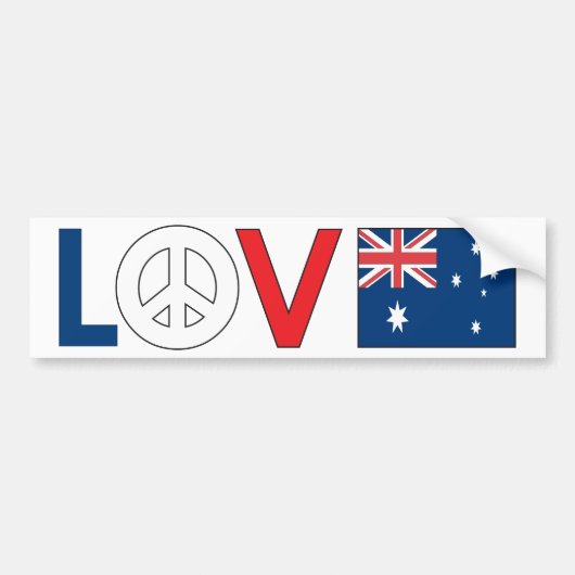 Liebe-Frieden Australien Autoaufkleber (Vorne)