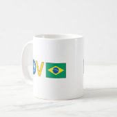 Liebe-Frieden Brasilien Kaffeetasse (Vorderseite Links)