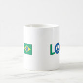 Liebe-Frieden Brasilien Kaffeetasse (Mittel)