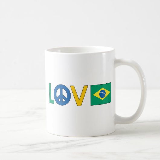 Liebe-Frieden Brasilien Kaffeetasse (Rechts)