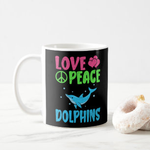 Liebe Frieden Delfine Süße Meerestiere Delfinliebh Kaffeetasse
